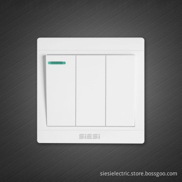 3 Gang 2 Way Electrical Wall Switch
